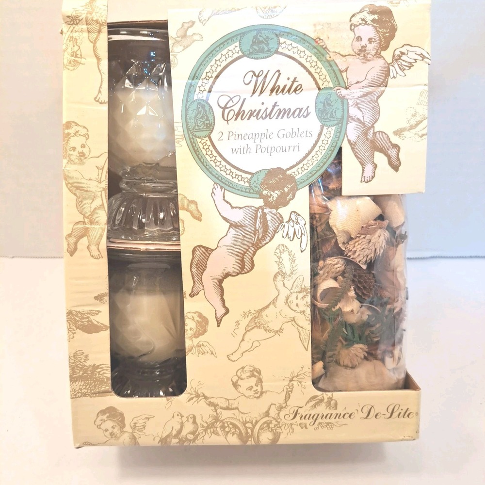 Fragrance De-Lite White Christmas Scented Jar Candles 2 Pack Glass Potpourri